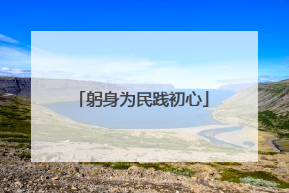 躬身为民践初心
