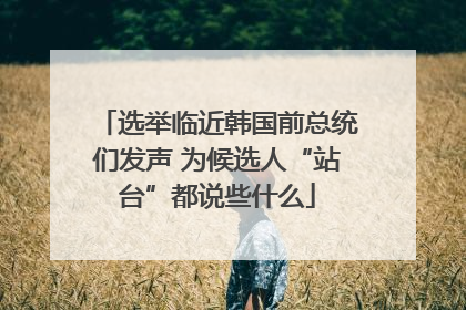 选举临近韩国前总统们发声 为候选人“站台”都说些什么
