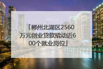 郴州北湖区2560万元创业贷款撬动近600个就业岗位