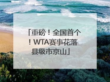 重磅！全国首个！WTA赛事花落县级市京山