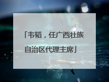 韦韬，任广西壮族自治区代理主席