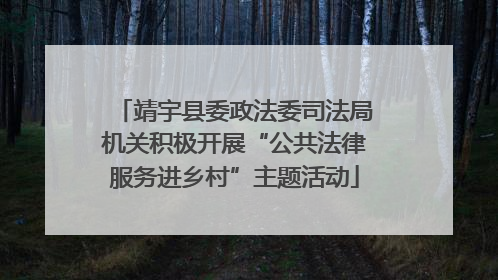 靖宇县委政法委司法局机关积极开展“公共法律服务进乡村”主题活动