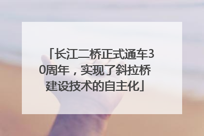 长江二桥正式通车30周年，实现了斜拉桥建设技术的自主化