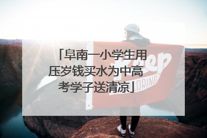 阜南一小学生用压岁钱买水为中高考学子送清凉