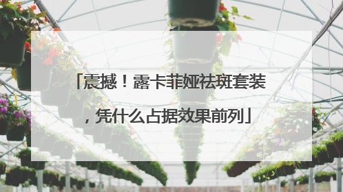 震撼！露卡菲娅祛斑套装，凭什么占据效果前列
