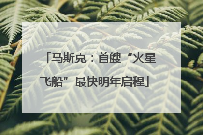 马斯克：首艘“火星飞船”最快明年启程