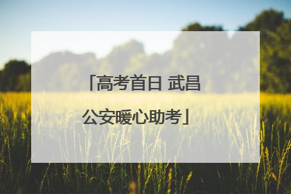 高考首日 武昌公安暖心助考
