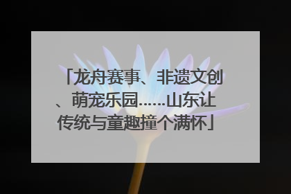 龙舟赛事、非遗文创、萌宠乐园……山东让传统与童趣撞个满怀