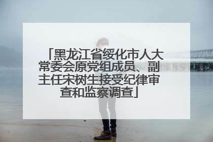 黑龙江省绥化市人大常委会原党组成员、副主任宋树生接受纪律审查和监察调查