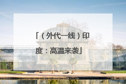 （外代一线）印度：高温来袭