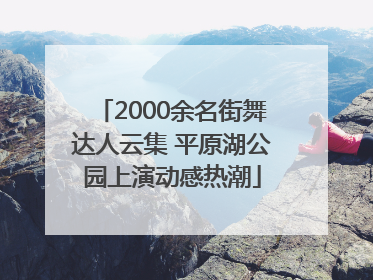 2000余名街舞达人云集 平原湖公园上演动感热潮