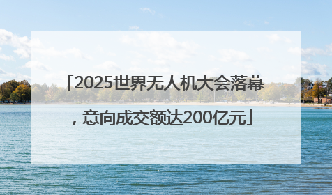2025世界无人机大会落幕，意向成交额达200亿元