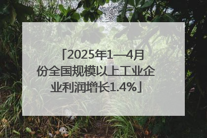 2025年1—4月份全国规模以上工业企业利润增长1.4%
