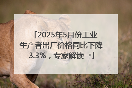2025年5月份工业生产者出厂价格同比下降3.3%，专家解读→