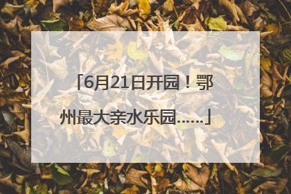 6月21日开园！鄂州最大亲水乐园……