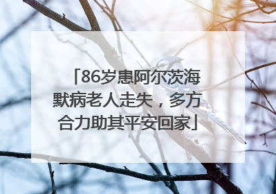 86岁患阿尔茨海默病老人走失，多方合力助其平安回家
